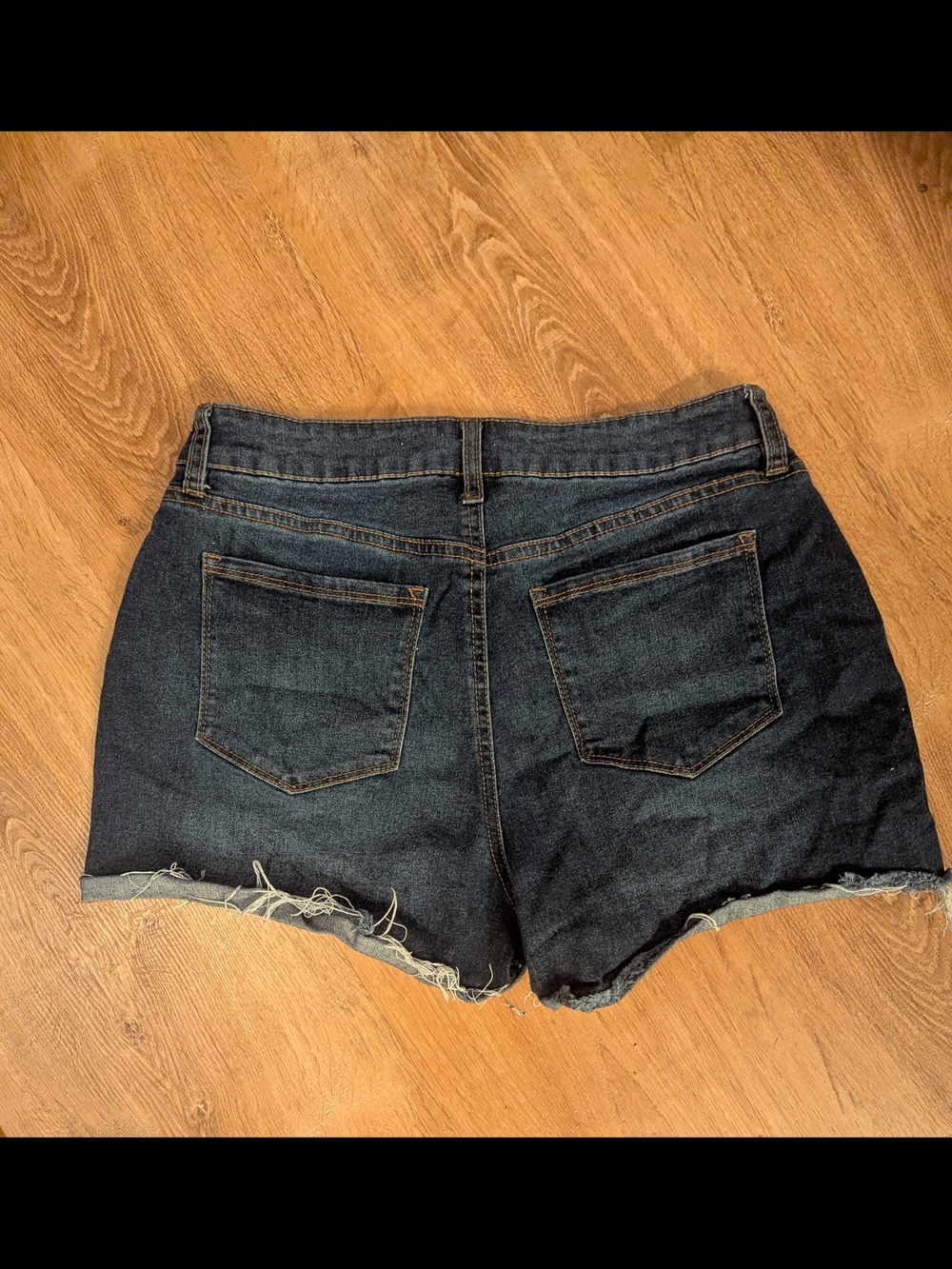 dip Dark Blue Distressed Denim Jean Shorts - Picture 2 of 3